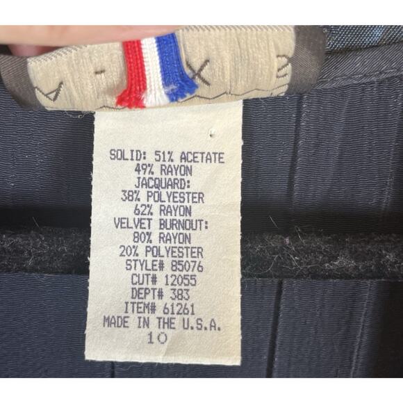 VTG Spencer Alexis Maxi Dress 2 Pc Set Kimono Topper Women 10 Velvet Dark Blue - Picture 9 of 16